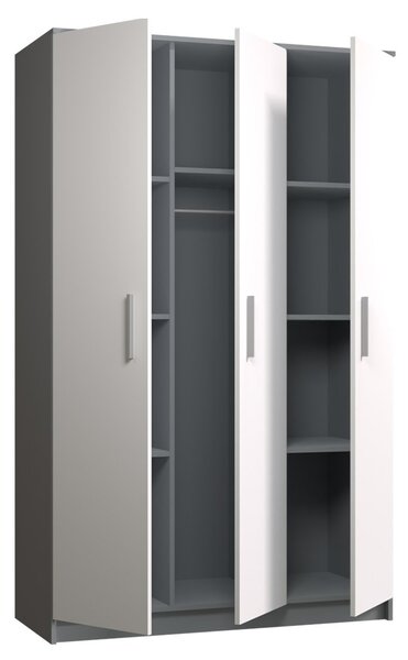 Policová šatní skříň 120 cm Clesh Bílá/dub sonoma