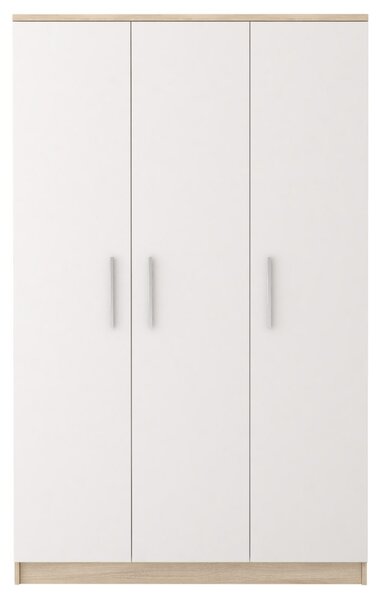 Policová šatní skříň 120 cm Clesh Bílá/dub sonoma