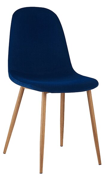 TEMPO Židle, modrá Velvet látka / buk, LEGA