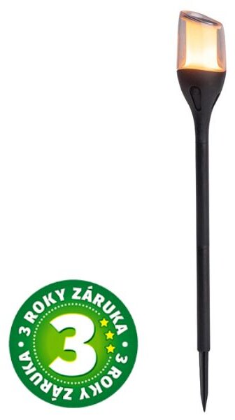 Zahradní solární lampa LED pochodeň s efektem ohně Arthar 65cm žluté světlo, 3 roky záruka