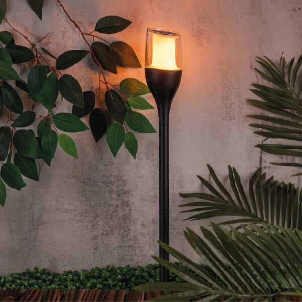 Zahradní solární lampa LED pochodeň s efektem ohně Arthar 65cm žluté světlo, 3 roky záruka