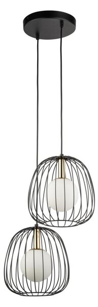 Lustr na lanku BELL 2xG9/12W/230V černá/zlatá