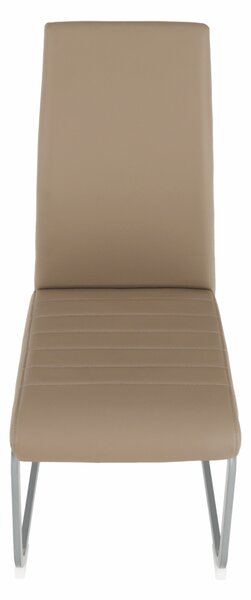 Jídelní židle SIGNA - šedohnědá TAUPE ekokůže / šedý kov