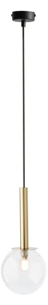 Lustr na lanku DAISY 1xG9/12W/230V pr. 14 cm zlatá/černá/čirá