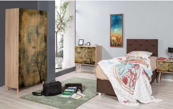 Kalune Design Šatní skříň Stil 90 cm dub sonoma/strom