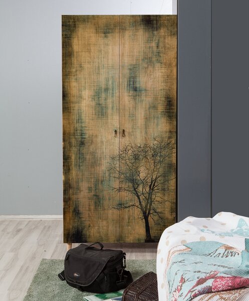 Kalune Design Šatní skříň Stil 90 cm dub sonoma/strom