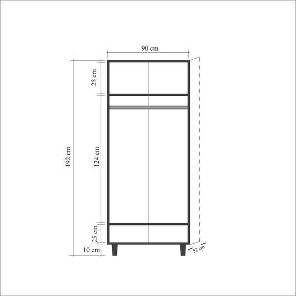 Kalune Design Šatní skříň Stil 90 cm dub sonoma/strom