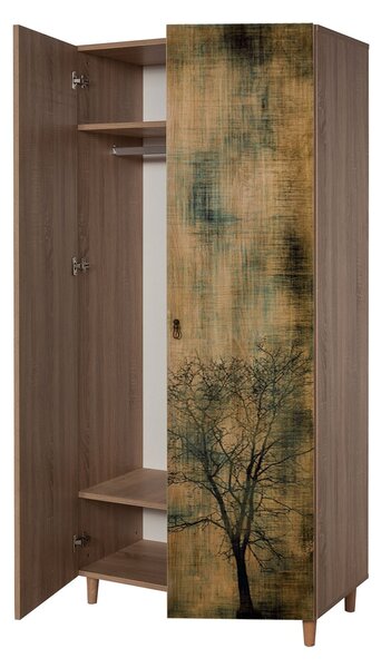 Kalune Design Šatní skříň Stil 90 cm dub sonoma/strom