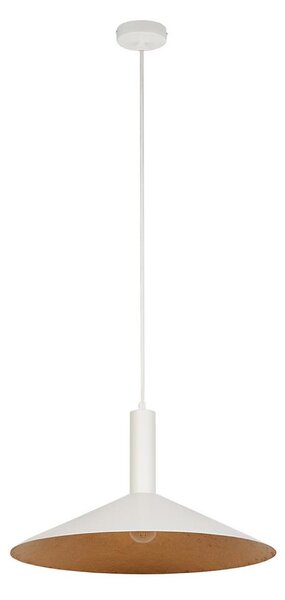 Lustr na lanku CAPRI 1xE27/15W/230V pr. 50 cm bílá/měděná