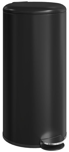 HOMCOM 30 l odpadkový koš s pedálem a víkem, vyjímatelný vnitřní kbelík, tiché dovírání — černý, 36 × 30 × 63,5 cm | Aosom