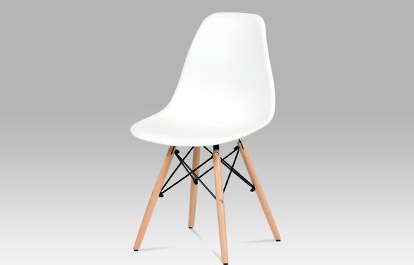 Jídelní židle plast bílý a nohy masiv buk CT-758 WT