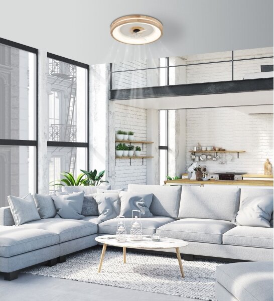 Globo 03650 - LED Stropní svítidlo s ventilátorem GATIAN LED/30W/230V hnědá + DO