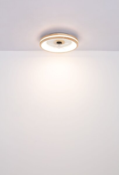 Globo 03650 - LED Stropní svítidlo s ventilátorem GATIAN LED/30W/230V hnědá + DO