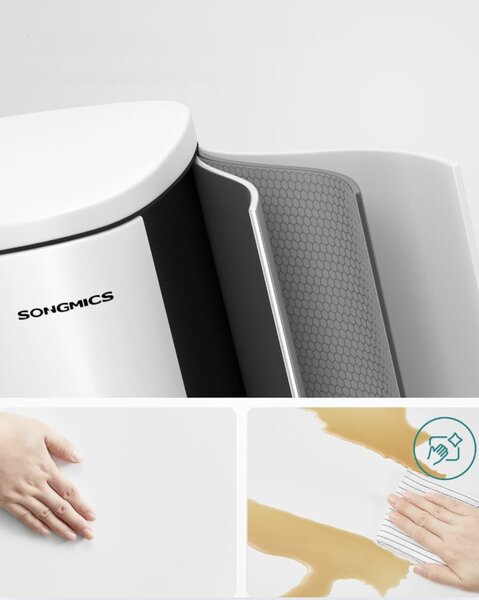 SONGMICS Odpadkový koš Doro 50 l bílý