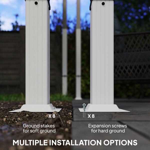 Outsunny pergola se zatahovací střechou 3,90 × 2,97 m, magnetické zapínání, ochrana UPF 30+, samostatný zahradní altán s odvodněním, béžová | Aosom