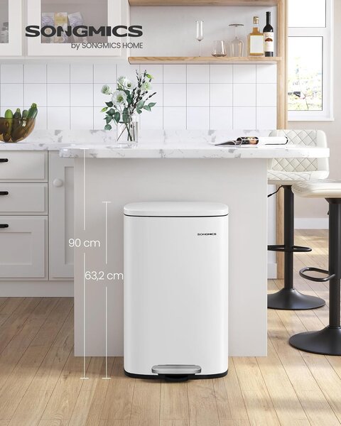 SONGMICS Odpadkový koš Doro 50 l bílý