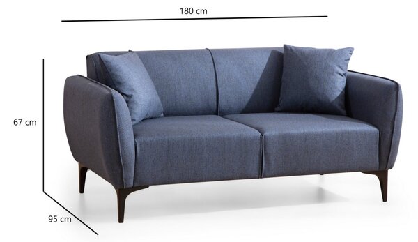 Hanah Home Dvoumístná pohovka Belissimo 180 cm modrá