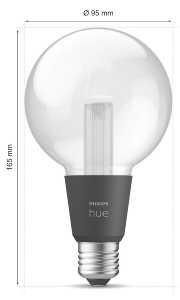 Philips Hue Lightguide LED žárovka E27 G95 6,8W 500lm 2000-6500K RGB CRI80 IP20, stmívatelná