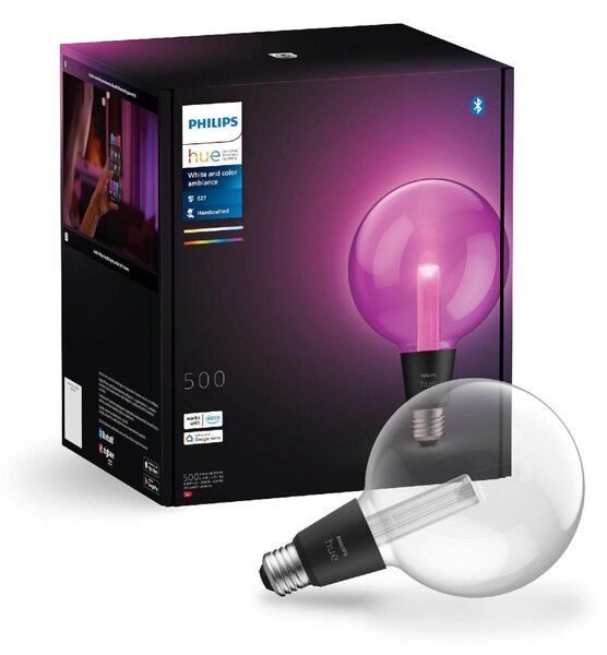 Philips Hue Lightguide LED žárovka E27 G125 6,8W 500lm 2000-6500K RGB CRI80 IP20, stmívatelná