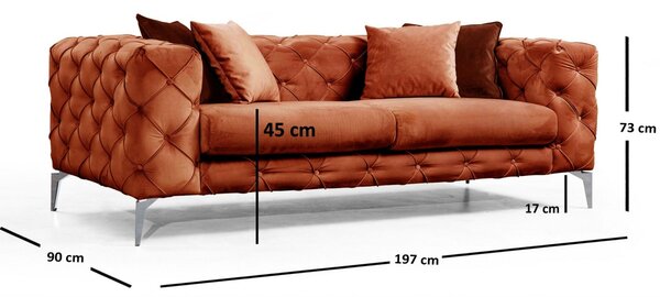Hanah Home Dvoumístná pohovka Como 197 cm oranžová