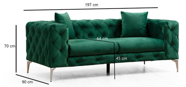 Hanah Home Dvoumístná pohovka Como 197 cm zelená