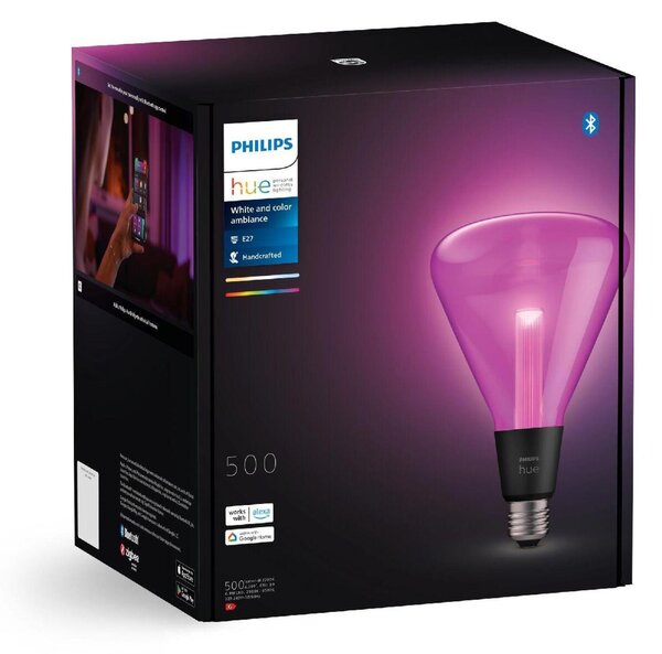 Philips Hue Lightguide Triangle LED žárovka E27 6,8W 500lm 2000-6500K RGB CRI80 IP20, stmívatelná