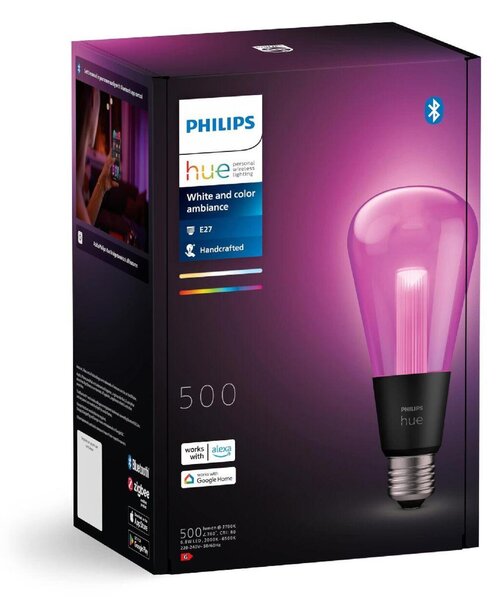 Philips Hue Lightguide LED žárovka E27 ST72 6,8W 500lm 2000-6500K RGB CRI80 IP20, stmívatelná