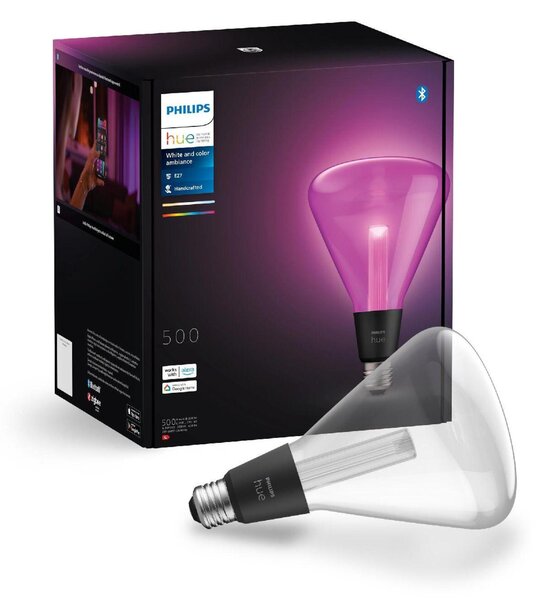 Philips Hue Lightguide Triangle LED žárovka E27 6,8W 500lm 2000-6500K RGB CRI80 IP20, stmívatelná