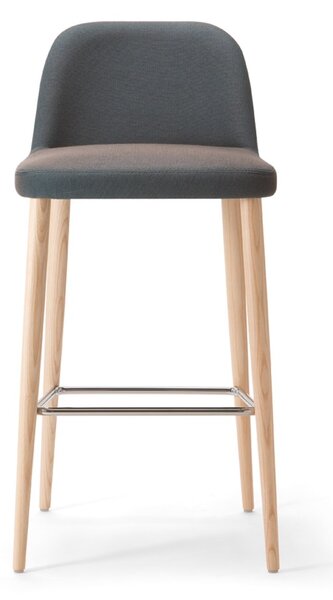 TORRE - Barová židle DA VINCI s dřevěnou podnoží