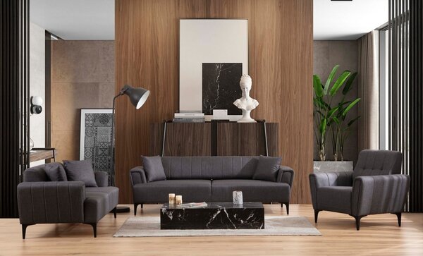 Hanah Home Třímístná rozkládací pohovka Hamlet 230 cm tmavě šedá