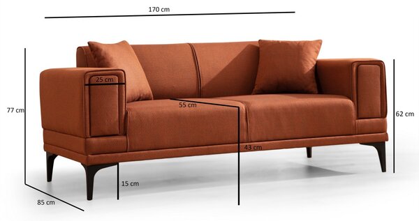 Hanah Home Dvoumístná pohovka Horizon 170 cm cihlová