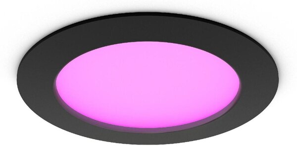 Philips Hue WCA Slim L zápustné svítidlo LED 12W 930lm 2200-6500K RGB CRI80 17cm kulaté IP44, černé