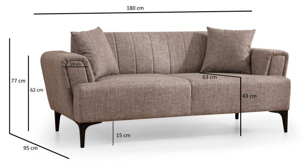 Hanah Home Dvoumístná pohovka Hamlet 180 cm světle hnědá