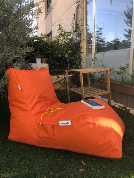 Hanah Home Sedací vak ve tvaru lenošky Daybed oranžový