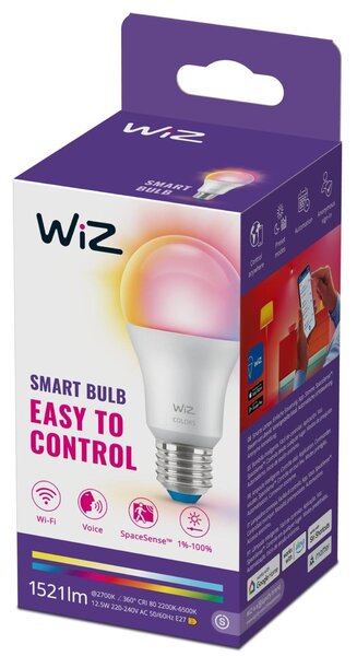 WiZ LED žárovka Easy to control A60 E27, 100W, 2200-6500K, 822-65 RGB