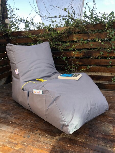 Hanah Home Sedací vak ve tvaru lenošky Daybed šedý