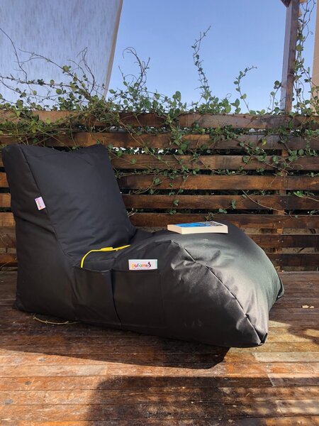 Hanah Home Sedací vak ve tvaru lenošky Daybed černý