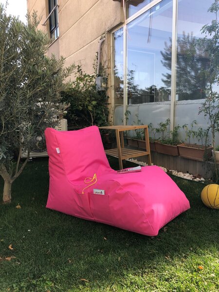 Hanah Home Sedací vak ve tvaru lenošky Daybed růžový