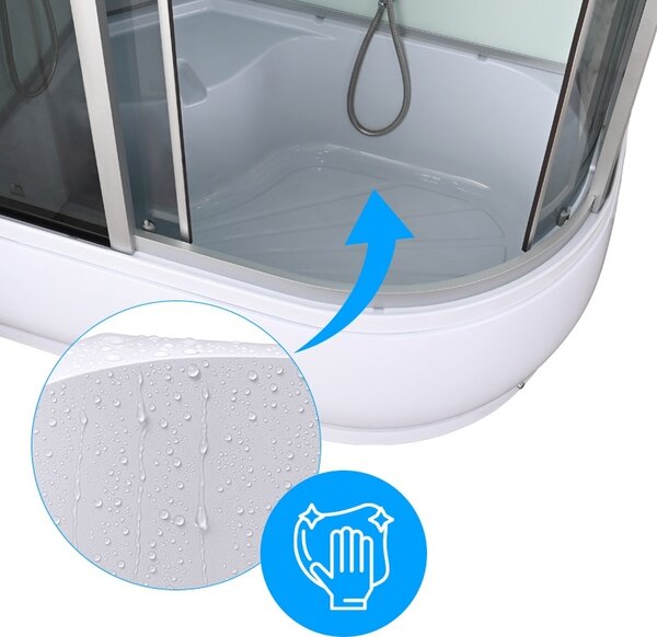 BPS-koupelny Hydromasážní box HYD-A04 120 L, 120x80 levý bez sauny