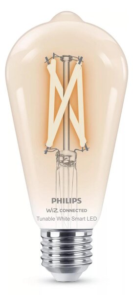 WiZ Smart LED Žárovka Filament čirá 7 W (ekv. 60 W) 806lm 2700-6500K ST64 E27