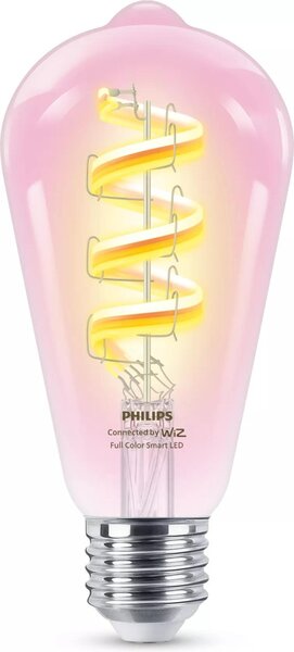 WiZ Smart LED Žárovka s tradičním vzhledem, čirá, 40 W 470lm 2200-6500K (RGB) ST64 E27