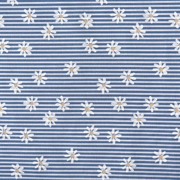 Povlečení KLASIK sedmikrásky-linky bílomodrá 140 x 200/70 x 90 cm