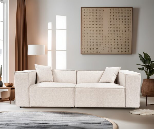 Hanah Home Dvoumístná pohovka Lora 220 cm béžovo-hnědá