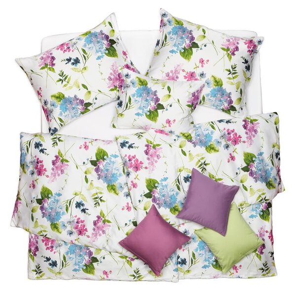 Povlečení SATÉN DESIGN hortensie pastelová 140 x 200/70 x 90 cm