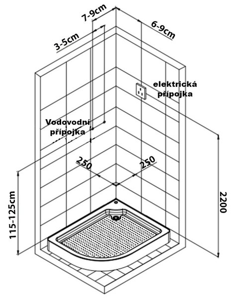 BPS-koupelny Hydromasážní box HYD-Michele 120 SA L, 120x85 levý se saunou