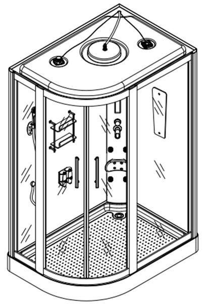 BPS-koupelny Hydromasážní box HYD-Michele 120 SA L, 120x85 levý se saunou
