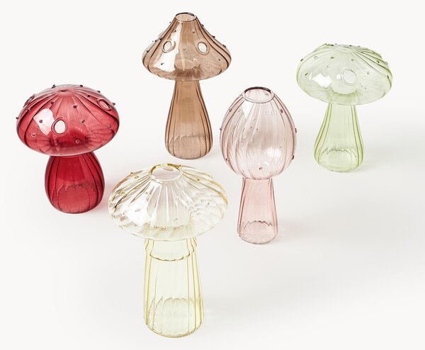 Sada skleněných váz Mushroom, 5 dílů