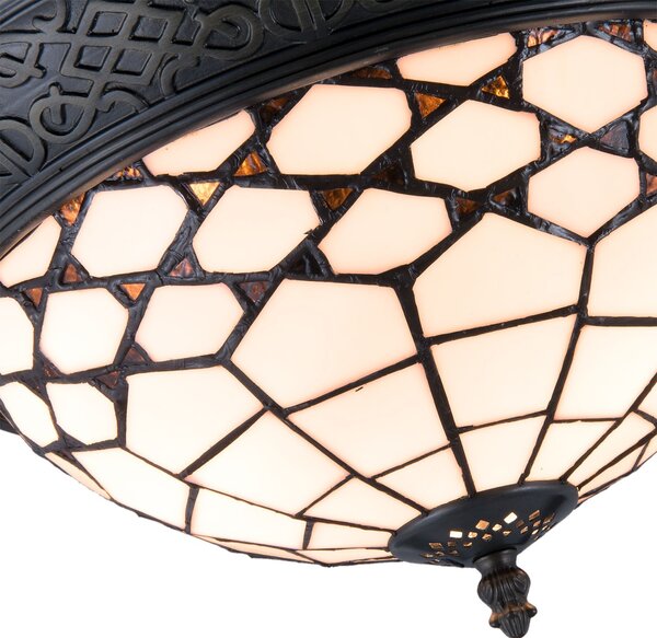 Stropní svítidlo Tiffany Roof - Ø 38*19 cm / E14/Max. 2x40 Watt - Clayre & Eef