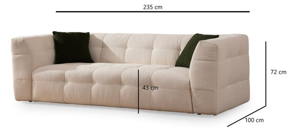 Hanah Home Třímístná pohovka Cady 235 cm béžová