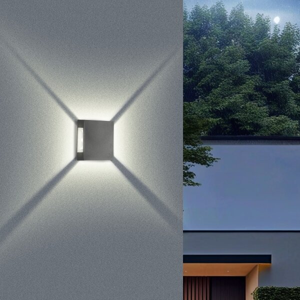 Brilagi - LED Venkovní nástěnné svítidlo QUADRAY LED/4W/230V antracit IP65